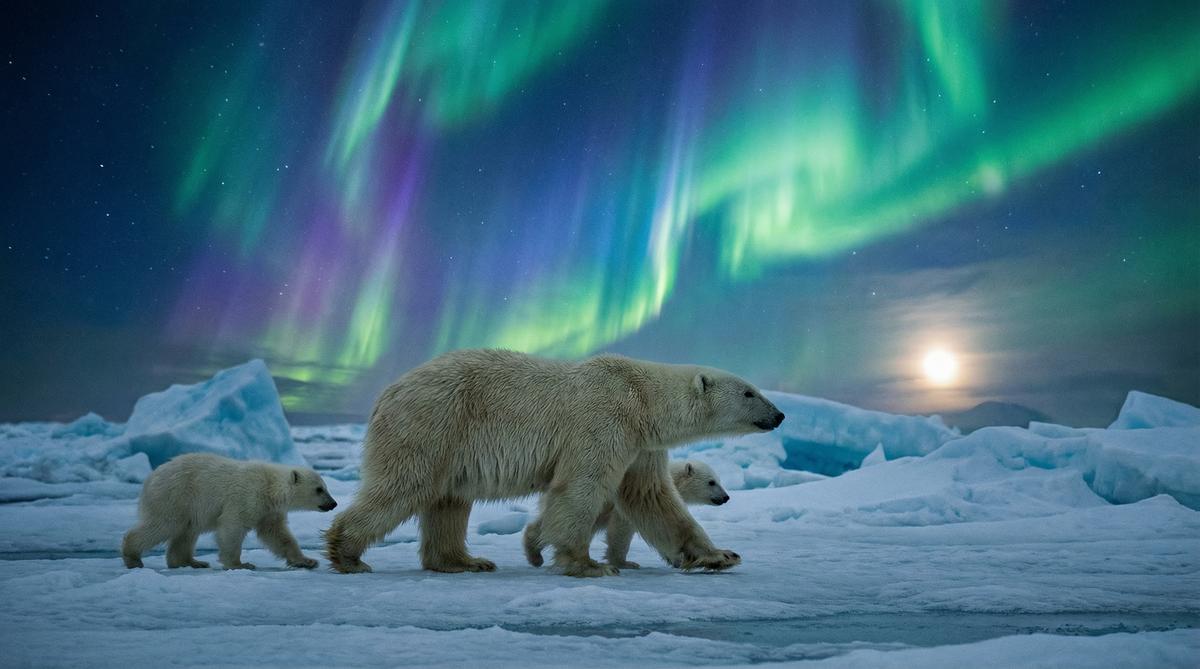 帝王会所北极熊视频 - 极光下的母子视频